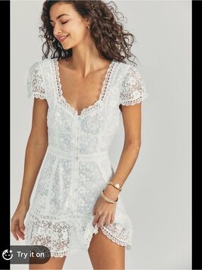 NWT loveshackfancy crocheted mini dress
